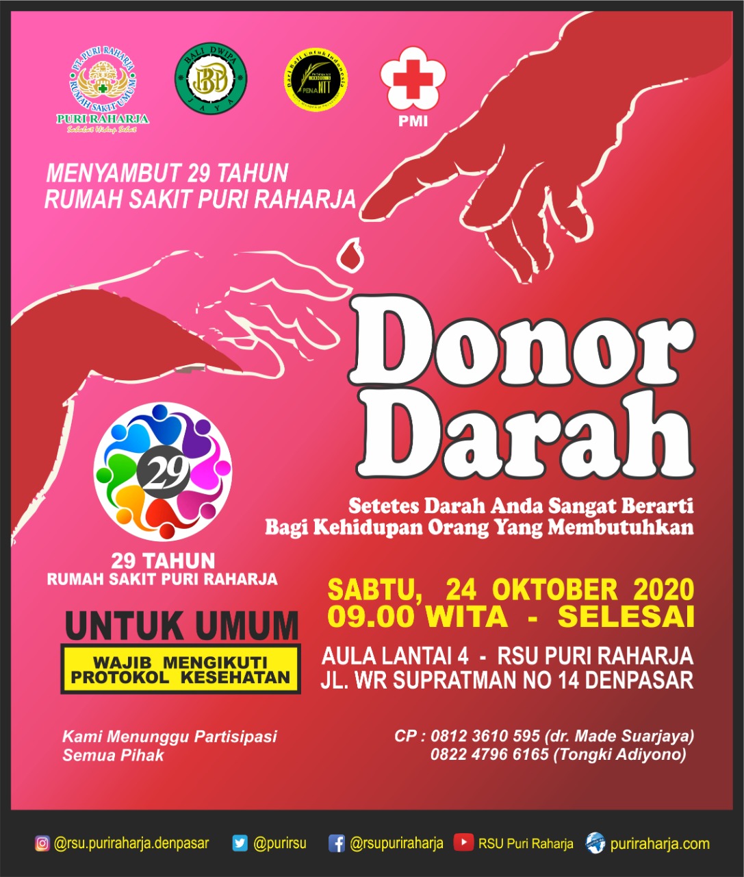Menyambut 29 Tahun RSU Puri Raharja Donor Darah